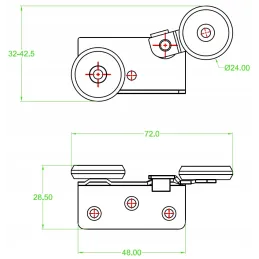 Kit de ferrures pour deux portes coulissantes MULTIOMEGA W RAMA – 2 m / Aluminium