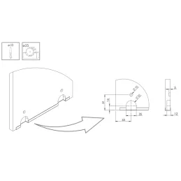 Ensemble de quincaillerie pour deux portes coulissantes OMEGA B RAMA – 2 m / Aluminium