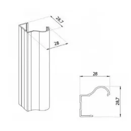 Ensemble de quincaillerie pour deux portes coulissantes OMEGA B RAMA – 2 m / Aluminium