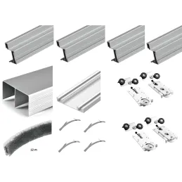 Ensemble de quincaillerie pour deux portes coulissantes MODERN W RAMA - 2 m / Aluminium