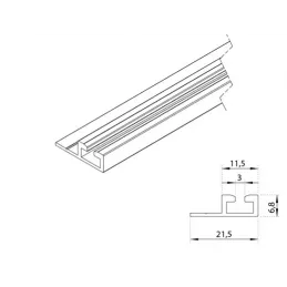 Rail inférieur simple RAMA SINGLE 8750 / Aluminium