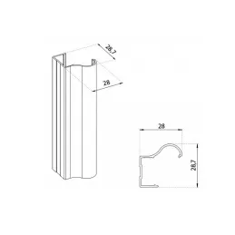 Poignée pour porte coulissante OMEGA R-18 / Champagne