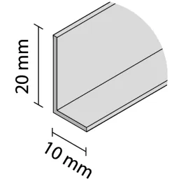Profilé de finition « L » lisse 10/20 – Noir mat