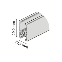 Profilé horizontal supérieur TWIN / Aluminium