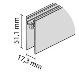 Profilé horizontal inférieur TWIN / Champagne