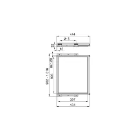 Cadre coulissant avec amortissement pour système NEXUS / Noir mat