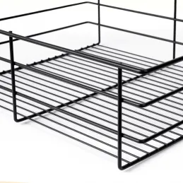 Panier coulissant en fil métallique avec amortissement NEXUS 860–894 mm / Noir mat