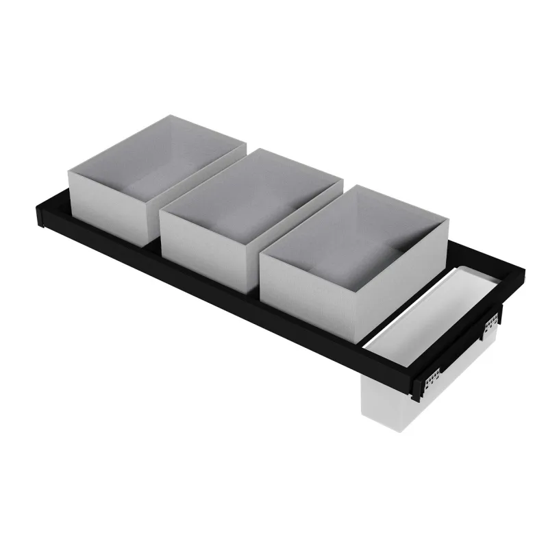 Étagère coulissante avec amortissement NEXUS ELEGANTE 982–1016 mm / Noir mat
