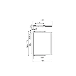 Cadre coulissant avec amortissement pour système NEXUS / Beige