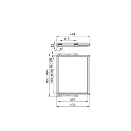Cadre coulissant avec amortissement pour système NEXUS / Beige