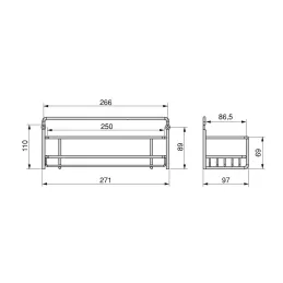 Lot de 3 étagères suspendues pour portes MANDY / Chrome brillant