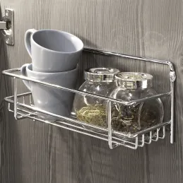 Lot de 3 étagères suspendues pour portes MANDY / Chrome brillant