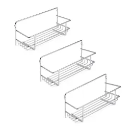 Lot de 3 étagères suspendues pour portes MANDY / Chrome brillant