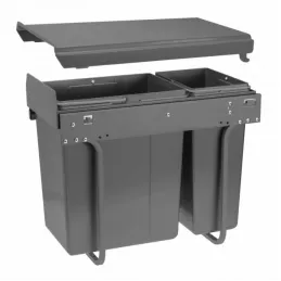 Poubelle coulissante PLUTO 300 mm – 1x20L + 1x10L / Anthracite
