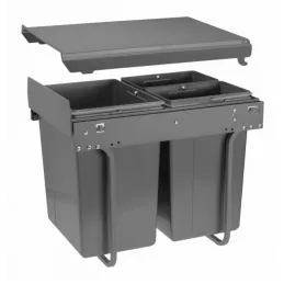 Poubelle coulissante PLUTO 400 mm – 1×20 L + 2×10 L / Anthracite