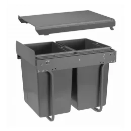 Poubelle coulissante PLUTO 400 mm – 2 × 20 L / Anthracite