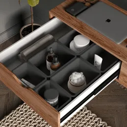Organiseur de tiroir de salle de bains TIDY XL – 6 boîtes / Anthracite