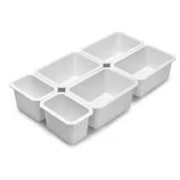 Organiseur de tiroir de salle de bains TIDY XL – 6 compartiments / Blanc