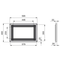 Cadre d’encastrement pour micro-ondes 600 mm / Gris métallisé