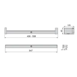 Tringle de penderie avec éclairage LED CESAR / Aluminium