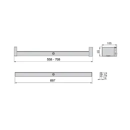 Tringle de penderie avec éclairage LED CESAR / Aluminium