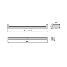 Tringle de penderie avec éclairage LED CESAR / Aluminium