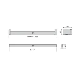 Tringle de penderie avec éclairage LED CESAR / Aluminium