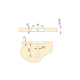 SET 2 pièces – console invisible 12 x 113 mm / Nickel