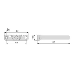 SET 2 pièces – console invisible 12 x 113 mm / Nickel