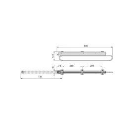 Porte-cintres coulissant extra-profond 800 mm SELF / Gris