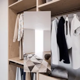 Miroir coulissant et pivotant pour armoire GENIUS / Beige