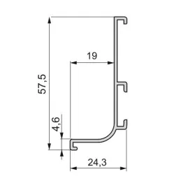 Profilé de prise GOLA pour portes – L / Imitation inox