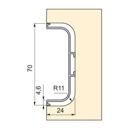 Profil de prise pour portes GOLA - C / Imitation inox