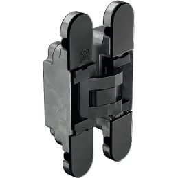 Charnière 3D à encastrer pour porte invisible d’une épaisseur à partir de 18 mm / Noir