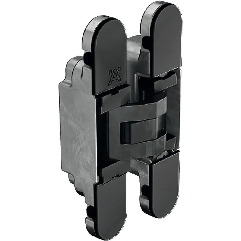 Charnière 3D à encastrer pour porte invisible d’une épaisseur à partir de 18 mm / Noir