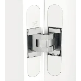 Charnière 3D à encastrer pour porte invisible d’une épaisseur à partir de 18 mm / Grise