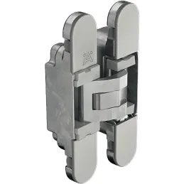 Charnière 3D à encastrer pour porte invisible d’une épaisseur à partir de 18 mm / Grise