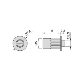 Amortisseur encastrable pour portes – 50 pièces / Gris
