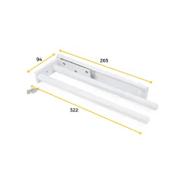 Porte-serviettes coulissant à 2 bras ARNOLD 310 mm / Blanc mat