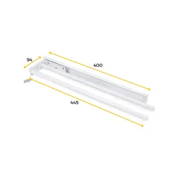 Porte-serviettes coulissant à 2 bras ARNOLD 440 mm / Blanc mat