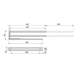 Porte-serviettes coulissant à 2 bras ARNOLD 440 mm / Blanc mat