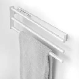Porte-serviettes coulissant à 3 bras ARNOLD 440 mm / Blanc mat
