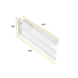 Porte-serviettes coulissant à 3 bras ARNOLD 440 mm / Blanc mat