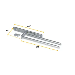 Porte-serviettes coulissant à 2 bras ARNOLD 440 mm / Aluminium