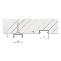 Profilé en aluminium LL-02 pour éclairage LED sans diffuseur / Aluminium