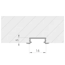 Profilé en aluminium LL-03 pour éclairage LED sans diffuseur / Aluminium