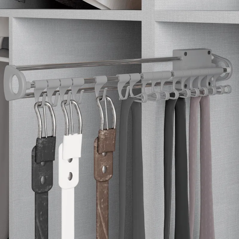 Porte-ceintures et porte-cravates coulissant GEOL / Argent