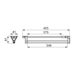 Porte-cintres coulissant 350 mm ELEMENT / Aluminium
