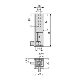 Support d’angle pour barre de penderie LUXE / Aluminium
