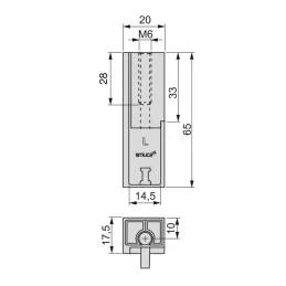 Kit d’embouts pour tringle de penderie LUXE – montage supérieur / Aluminium